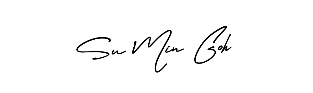 The best way (AmerikaSignatureDemo-Regular) to make a short signature is to pick only two or three words in your name. The name Su Min Goh include a total of six letters. For converting this name. Su Min Goh signature style 3 images and pictures png