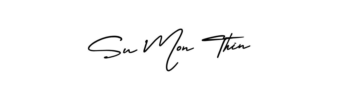 Use a signature maker to create a handwritten signature online. With this signature software, you can design (AmerikaSignatureDemo-Regular) your own signature for name Su Mon Thin. Su Mon Thin signature style 3 images and pictures png