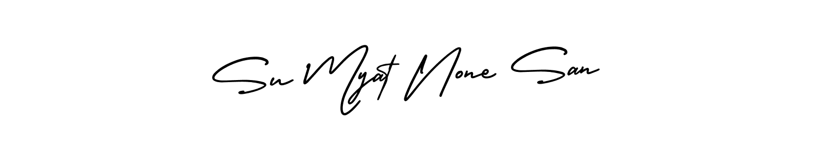 Su Myat None San stylish signature style. Best Handwritten Sign (AmerikaSignatureDemo-Regular) for my name. Handwritten Signature Collection Ideas for my name Su Myat None San. Su Myat None San signature style 3 images and pictures png