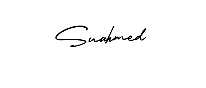 Use a signature maker to create a handwritten signature online. With this signature software, you can design (AmerikaSignatureDemo-Regular) your own signature for name Suahmed. Suahmed signature style 3 images and pictures png