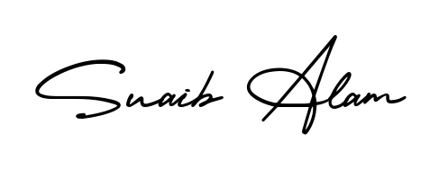 The AmerikaSignatureDemo-Regular signature style provides a bold statement for name Suaib Alam. Designed for business owners, executives, and leaders. Suaib Alam signature style 3 images and pictures png