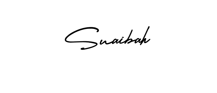 You should practise on your own different ways (AmerikaSignatureDemo-Regular) to write your name (Suaibah) in signature. don't let someone else do it for you. Suaibah signature style 3 images and pictures png
