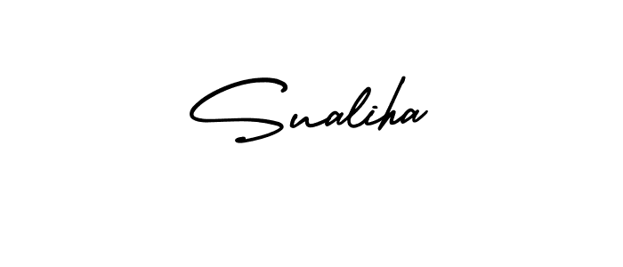 Make a beautiful signature design for name Sualiha. With this signature (AmerikaSignatureDemo-Regular) style, you can create a handwritten signature for free. Sualiha signature style 3 images and pictures png