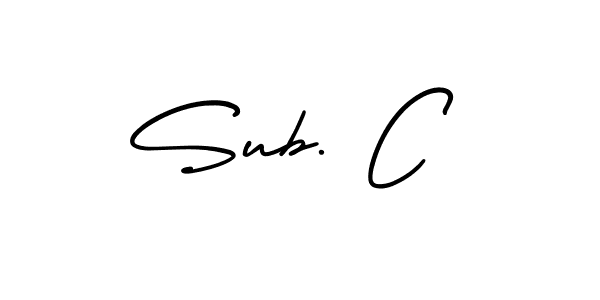 Sub. C stylish signature style. Best Handwritten Sign (AmerikaSignatureDemo-Regular) for my name. Handwritten Signature Collection Ideas for my name Sub. C. Sub. C signature style 3 images and pictures png