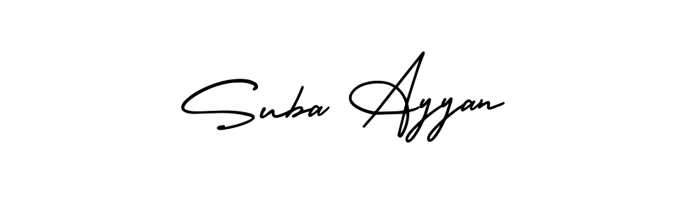 Suba Ayyan stylish signature style. Best Handwritten Sign (AmerikaSignatureDemo-Regular) for my name. Handwritten Signature Collection Ideas for my name Suba Ayyan. Suba Ayyan signature style 3 images and pictures png