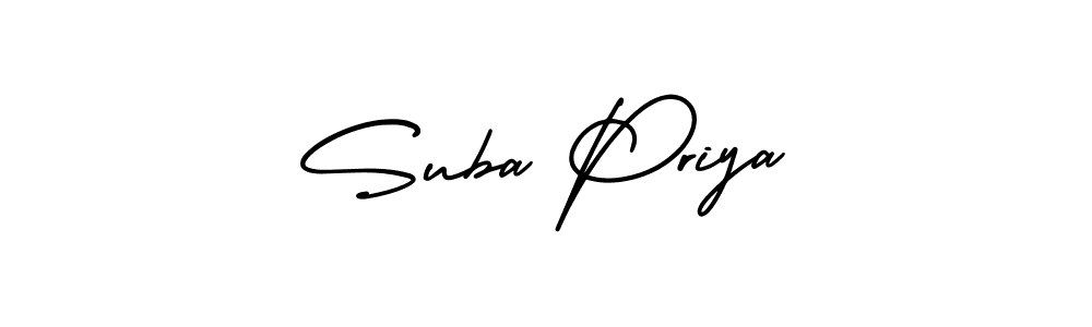 Use a signature maker to create a handwritten signature online. With this signature software, you can design (AmerikaSignatureDemo-Regular) your own signature for name Suba Priya. Suba Priya signature style 3 images and pictures png
