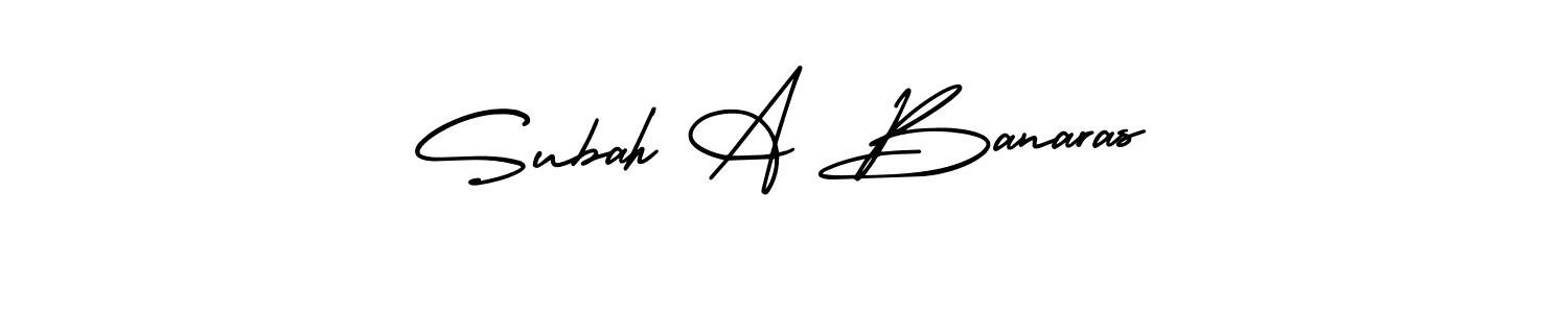 It looks lik you need a new signature style for name Subah A Banaras. Design unique handwritten (AmerikaSignatureDemo-Regular) signature with our free signature maker in just a few clicks. Subah A Banaras signature style 3 images and pictures png