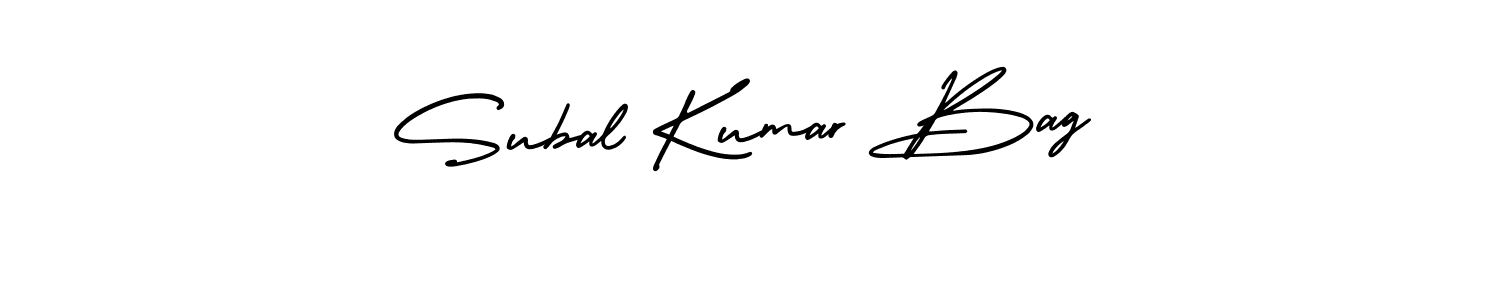 The best way (AmerikaSignatureDemo-Regular) to make a short signature is to pick only two or three words in your name. The name Subal Kumar Bag include a total of six letters. For converting this name. Subal Kumar Bag signature style 3 images and pictures png