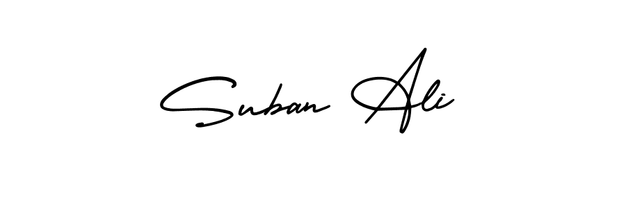 Design your own signature with our free online signature maker. With this signature software, you can create a handwritten (AmerikaSignatureDemo-Regular) signature for name Suban Ali. Suban Ali signature style 3 images and pictures png