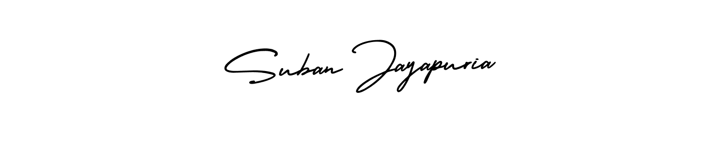 if you are searching for the best signature style for your name Suban Jayapuria. so please give up your signature search. here we have designed multiple signature styles  using AmerikaSignatureDemo-Regular. Suban Jayapuria signature style 3 images and pictures png