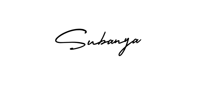 Similarly AmerikaSignatureDemo-Regular is the best handwritten signature design. Signature creator online .You can use it as an online autograph creator for name Subanya. Subanya signature style 3 images and pictures png