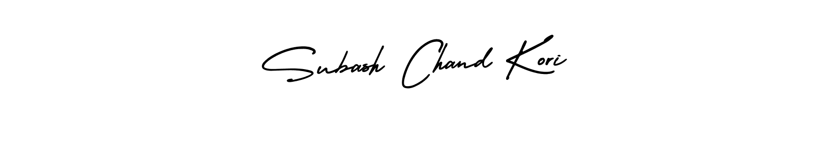 The best way (AmerikaSignatureDemo-Regular) to make a short signature is to pick only two or three words in your name. The name Subash Chand Kori include a total of six letters. For converting this name. Subash Chand Kori signature style 3 images and pictures png
