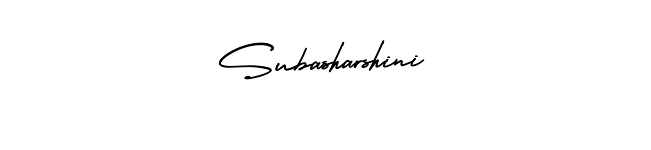 The best way (AmerikaSignatureDemo-Regular) to make a short signature is to pick only two or three words in your name. The name Subasharshini include a total of six letters. For converting this name. Subasharshini signature style 3 images and pictures png