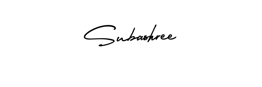 Use a signature maker to create a handwritten signature online. With this signature software, you can design (AmerikaSignatureDemo-Regular) your own signature for name Subashree. Subashree signature style 3 images and pictures png