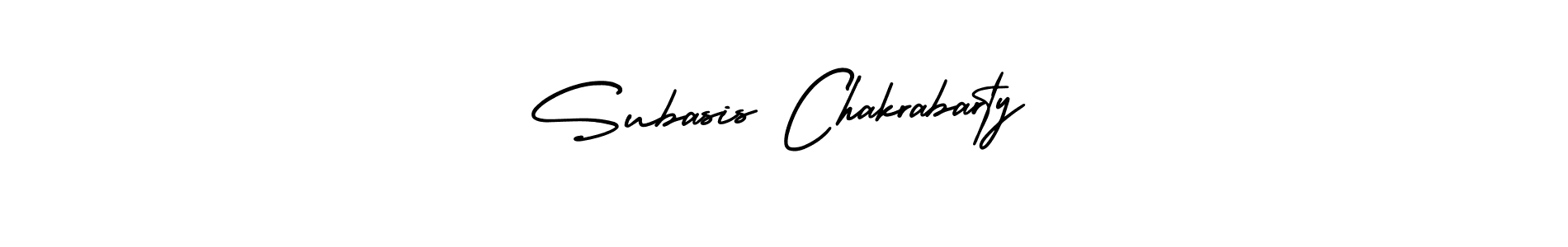 The best way (AmerikaSignatureDemo-Regular) to make a short signature is to pick only two or three words in your name. The name Subasis Chakrabarty include a total of six letters. For converting this name. Subasis Chakrabarty signature style 3 images and pictures png