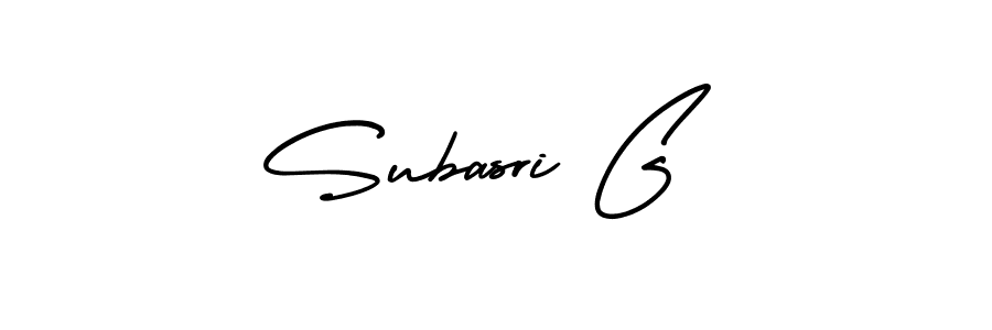 The best way (AmerikaSignatureDemo-Regular) to make a short signature is to pick only two or three words in your name. The name Subasri G include a total of six letters. For converting this name. Subasri G signature style 3 images and pictures png