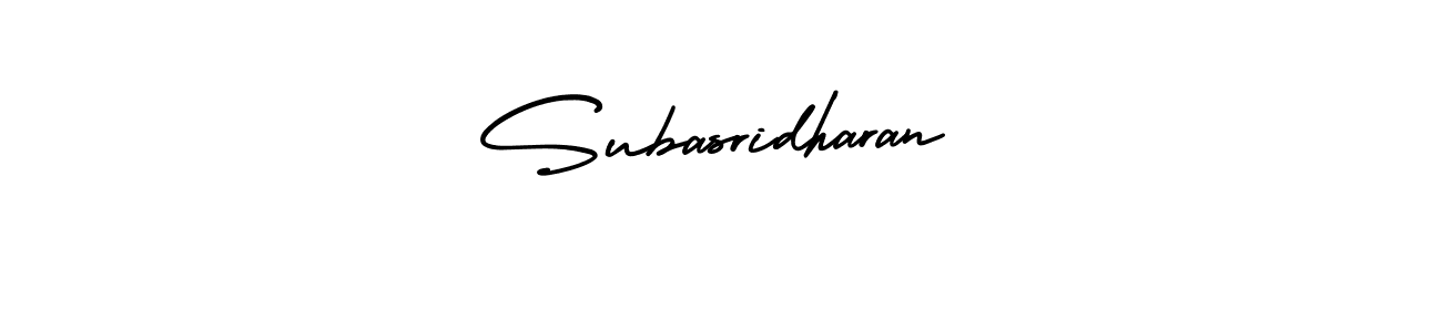 How to make Subasridharan signature? AmerikaSignatureDemo-Regular is a professional autograph style. Create handwritten signature for Subasridharan name. Subasridharan signature style 3 images and pictures png