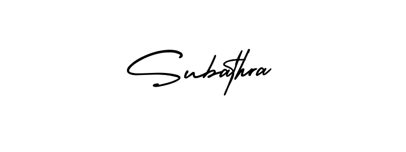 The best way (AmerikaSignatureDemo-Regular) to make a short signature is to pick only two or three words in your name. The name Subathra include a total of six letters. For converting this name. Subathra signature style 3 images and pictures png