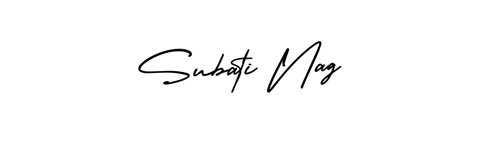 How to make Subati Nag name signature. Use AmerikaSignatureDemo-Regular style for creating short signs online. This is the latest handwritten sign. Subati Nag signature style 3 images and pictures png