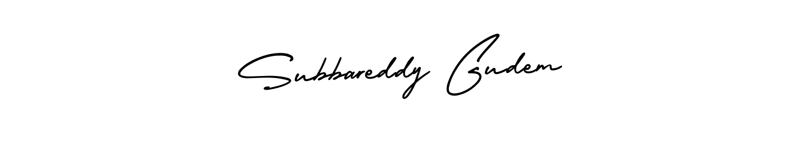 Design your own signature with our free online signature maker. With this signature software, you can create a handwritten (AmerikaSignatureDemo-Regular) signature for name Subbareddy Gudem. Subbareddy Gudem signature style 3 images and pictures png