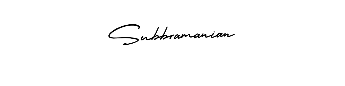 How to make Subbramanian name signature. Use AmerikaSignatureDemo-Regular style for creating short signs online. This is the latest handwritten sign. Subbramanian signature style 3 images and pictures png