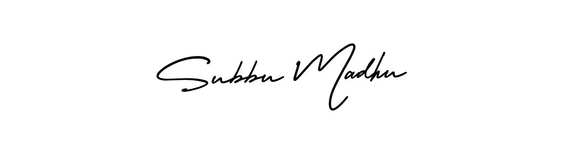 Subbu Madhu  stylish signature style. Best Handwritten Sign (AmerikaSignatureDemo-Regular) for my name. Handwritten Signature Collection Ideas for my name Subbu Madhu . Subbu Madhu  signature style 3 images and pictures png