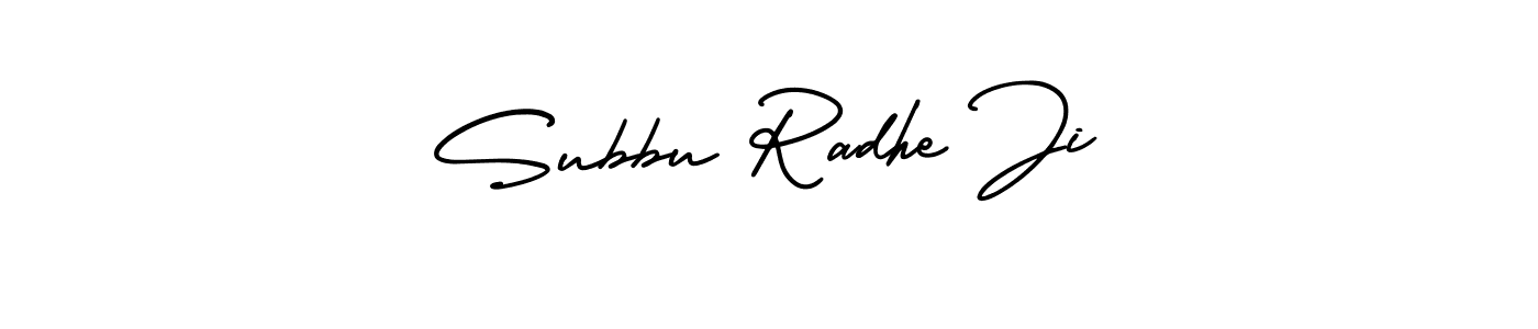 Use a signature maker to create a handwritten signature online. With this signature software, you can design (AmerikaSignatureDemo-Regular) your own signature for name Subbu Radhe Ji. Subbu Radhe Ji signature style 3 images and pictures png