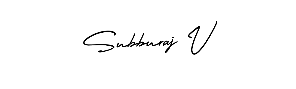 Subburaj V stylish signature style. Best Handwritten Sign (AmerikaSignatureDemo-Regular) for my name. Handwritten Signature Collection Ideas for my name Subburaj V. Subburaj V signature style 3 images and pictures png
