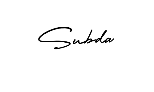 How to make Subda name signature. Use AmerikaSignatureDemo-Regular style for creating short signs online. This is the latest handwritten sign. Subda signature style 3 images and pictures png