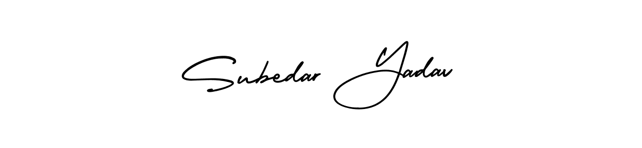Make a beautiful signature design for name Subedar Yadav. With this signature (AmerikaSignatureDemo-Regular) style, you can create a handwritten signature for free. Subedar Yadav signature style 3 images and pictures png