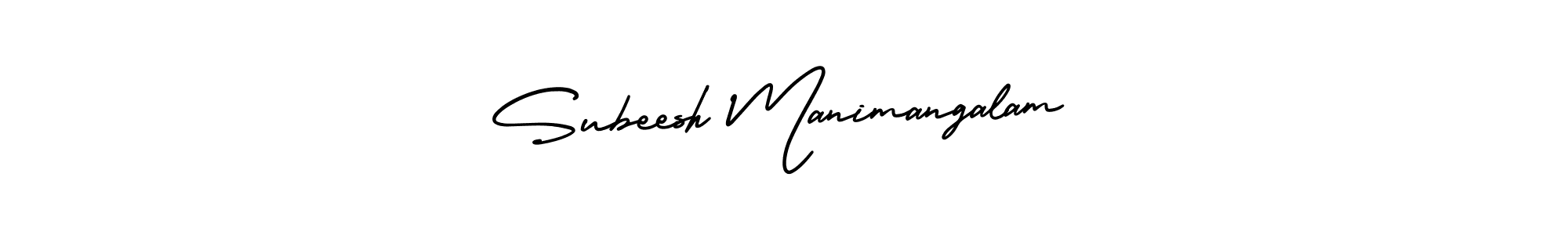 It looks lik you need a new signature style for name Subeesh Manimangalam. Design unique handwritten (AmerikaSignatureDemo-Regular) signature with our free signature maker in just a few clicks. Subeesh Manimangalam signature style 3 images and pictures png