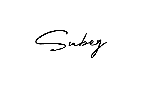 Design your own signature with our free online signature maker. With this signature software, you can create a handwritten (AmerikaSignatureDemo-Regular) signature for name Subey. Subey signature style 3 images and pictures png