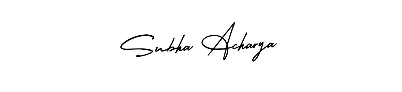 How to make Subha Acharya signature? AmerikaSignatureDemo-Regular is a professional autograph style. Create handwritten signature for Subha Acharya name. Subha Acharya signature style 3 images and pictures png