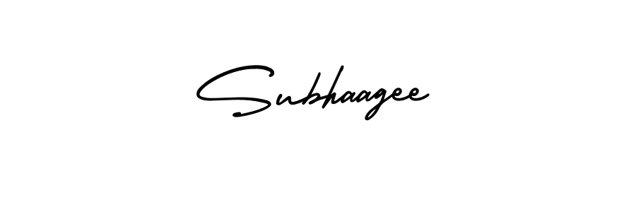 It looks lik you need a new signature style for name Subhaagee. Design unique handwritten (AmerikaSignatureDemo-Regular) signature with our free signature maker in just a few clicks. Subhaagee signature style 3 images and pictures png