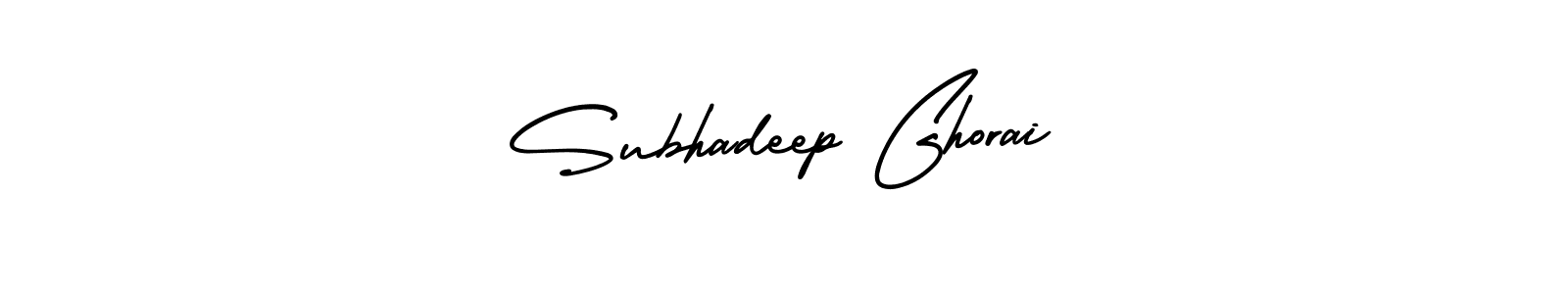 The best way (AmerikaSignatureDemo-Regular) to make a short signature is to pick only two or three words in your name. The name Subhadeep Ghorai include a total of six letters. For converting this name. Subhadeep Ghorai signature style 3 images and pictures png