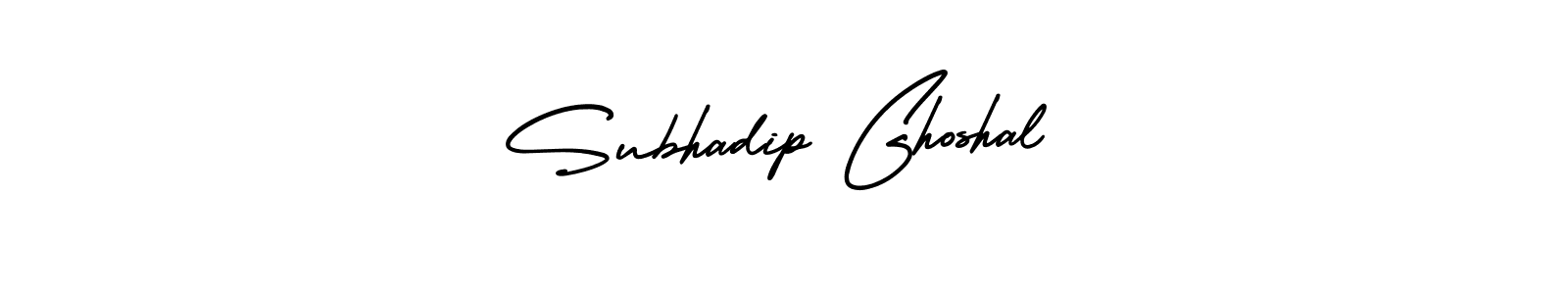 The best way (AmerikaSignatureDemo-Regular) to make a short signature is to pick only two or three words in your name. The name Subhadip Ghoshal include a total of six letters. For converting this name. Subhadip Ghoshal signature style 3 images and pictures png