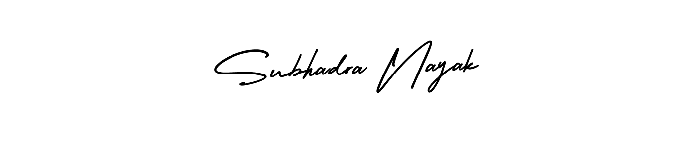 The best way (AmerikaSignatureDemo-Regular) to make a short signature is to pick only two or three words in your name. The name Subhadra Nayak include a total of six letters. For converting this name. Subhadra Nayak signature style 3 images and pictures png