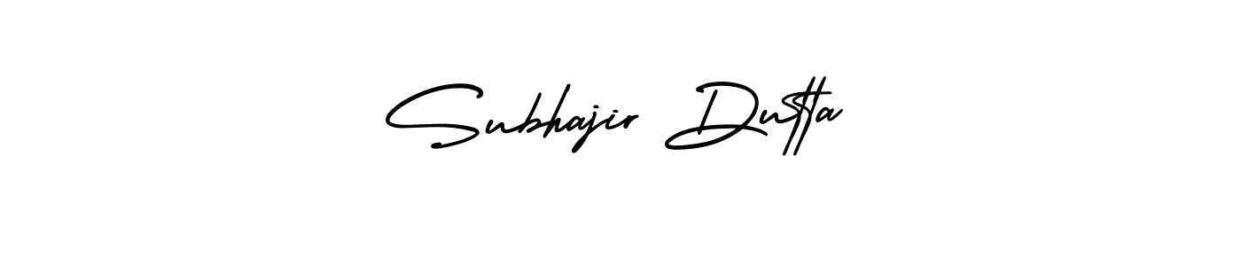 The best way (AmerikaSignatureDemo-Regular) to make a short signature is to pick only two or three words in your name. The name Subhajir Dutta include a total of six letters. For converting this name. Subhajir Dutta signature style 3 images and pictures png