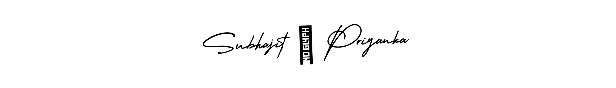 Make a beautiful signature design for name Subhajit ❤ Priyanka. Use this online signature maker to create a handwritten signature for free. Subhajit ❤ Priyanka signature style 3 images and pictures png