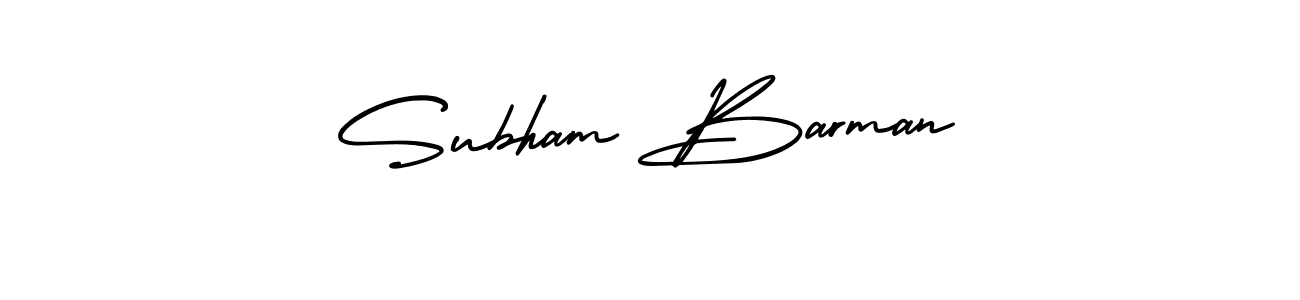 Make a beautiful signature design for name Subham Barman. With this signature (AmerikaSignatureDemo-Regular) style, you can create a handwritten signature for free. Subham Barman signature style 3 images and pictures png