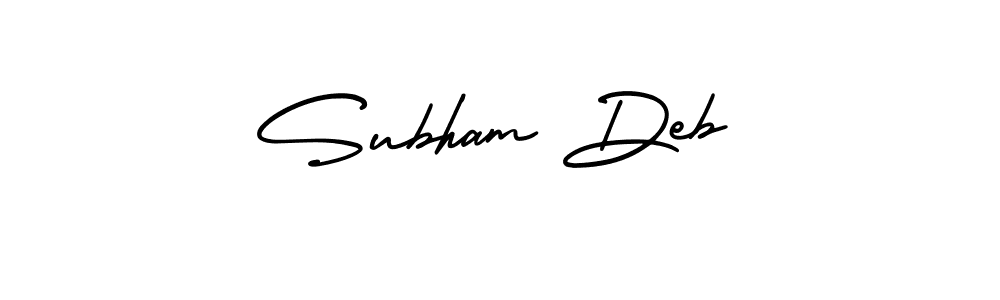 if you are searching for the best signature style for your name Subham Deb. so please give up your signature search. here we have designed multiple signature styles  using AmerikaSignatureDemo-Regular. Subham Deb signature style 3 images and pictures png