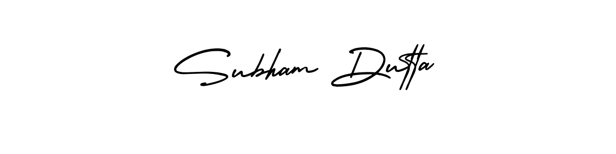 The best way (AmerikaSignatureDemo-Regular) to make a short signature is to pick only two or three words in your name. The name Subham Dutta include a total of six letters. For converting this name. Subham Dutta signature style 3 images and pictures png