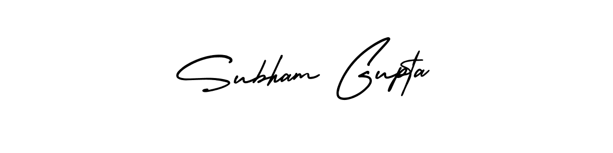 How to make Subham Gupta name signature. Use AmerikaSignatureDemo-Regular style for creating short signs online. This is the latest handwritten sign. Subham Gupta signature style 3 images and pictures png