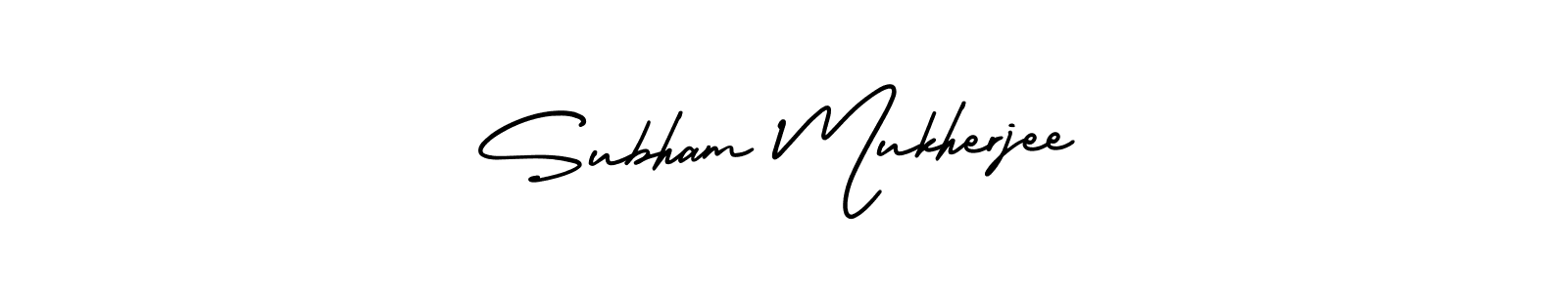 Use a signature maker to create a handwritten signature online. With this signature software, you can design (AmerikaSignatureDemo-Regular) your own signature for name Subham Mukherjee. Subham Mukherjee signature style 3 images and pictures png