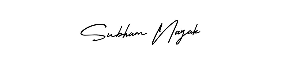 The best way (AmerikaSignatureDemo-Regular) to make a short signature is to pick only two or three words in your name. The name Subham Nayak include a total of six letters. For converting this name. Subham Nayak signature style 3 images and pictures png