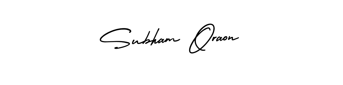 How to make Subham Oraon name signature. Use AmerikaSignatureDemo-Regular style for creating short signs online. This is the latest handwritten sign. Subham Oraon signature style 3 images and pictures png