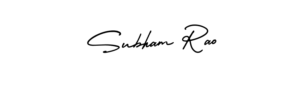 It looks lik you need a new signature style for name Subham Rao. Design unique handwritten (AmerikaSignatureDemo-Regular) signature with our free signature maker in just a few clicks. Subham Rao signature style 3 images and pictures png