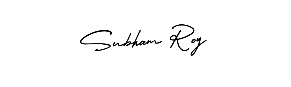 The best way (AmerikaSignatureDemo-Regular) to make a short signature is to pick only two or three words in your name. The name Subham Roy include a total of six letters. For converting this name. Subham Roy signature style 3 images and pictures png