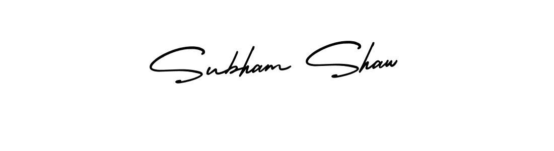 Use a signature maker to create a handwritten signature online. With this signature software, you can design (AmerikaSignatureDemo-Regular) your own signature for name Subham Shaw. Subham Shaw signature style 3 images and pictures png