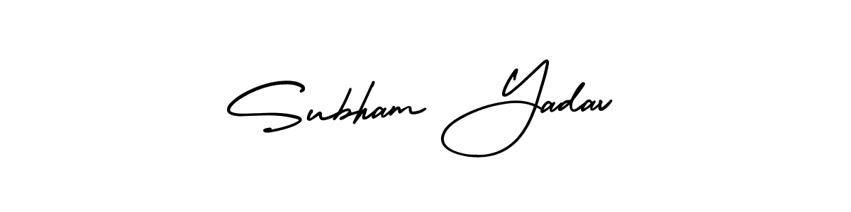 How to Draw Subham Yadav signature style? AmerikaSignatureDemo-Regular is a latest design signature styles for name Subham Yadav. Subham Yadav signature style 3 images and pictures png
